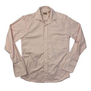 Gitman Gold Master Shirt Mens 14.5 Blush Pink Button Up French Cuff Made USA